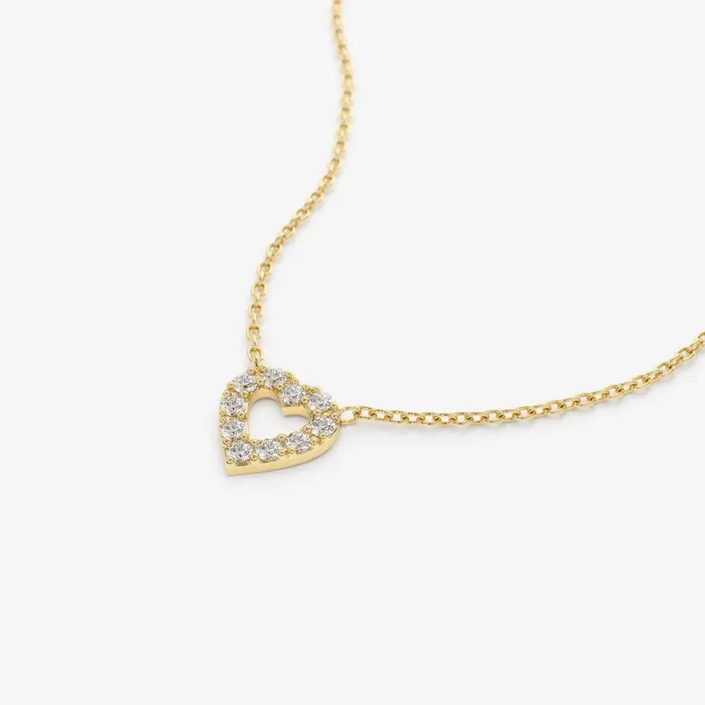 0.10CTW Mini Diamond Hear Necklace