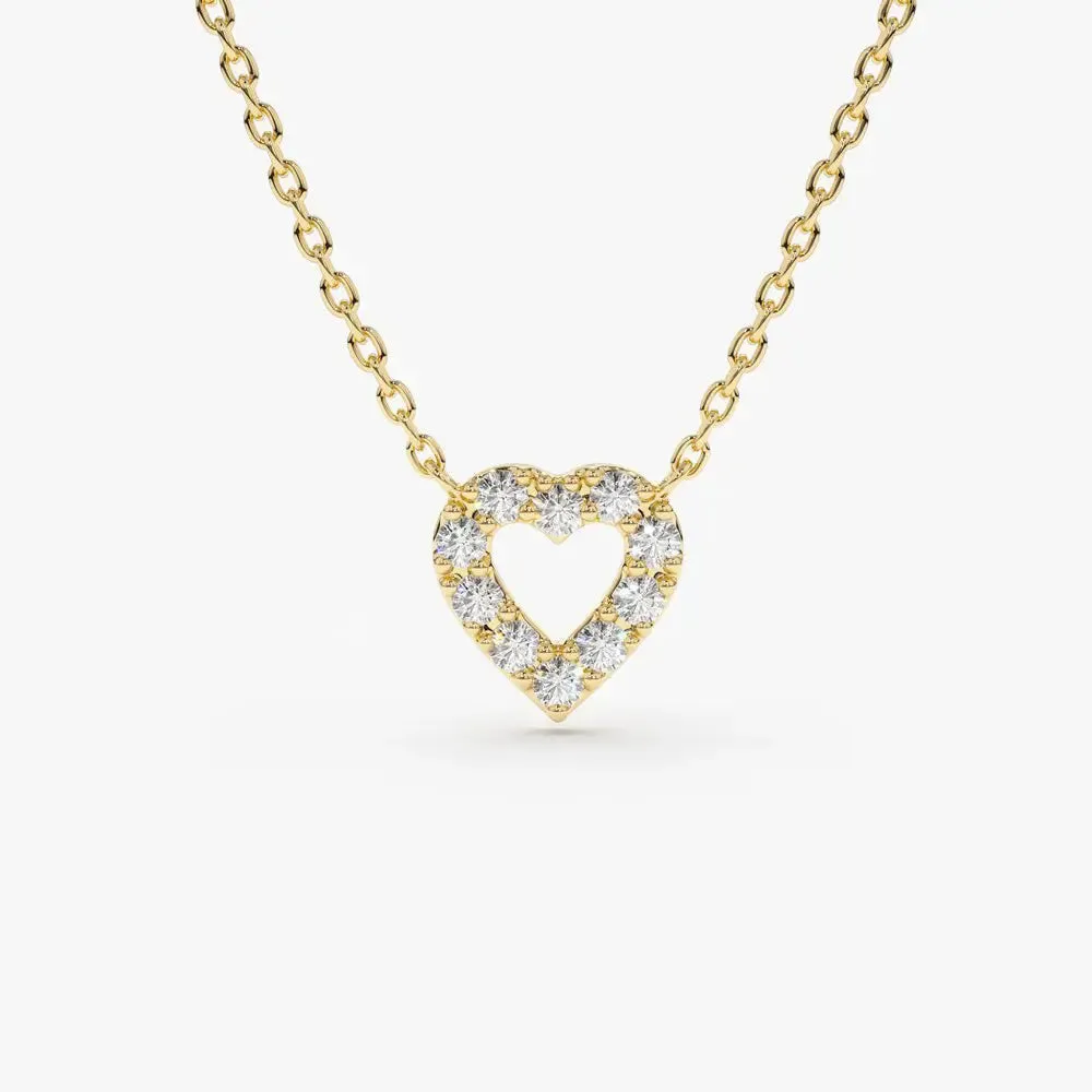 0.10CTW Mini Diamond Hear Necklace