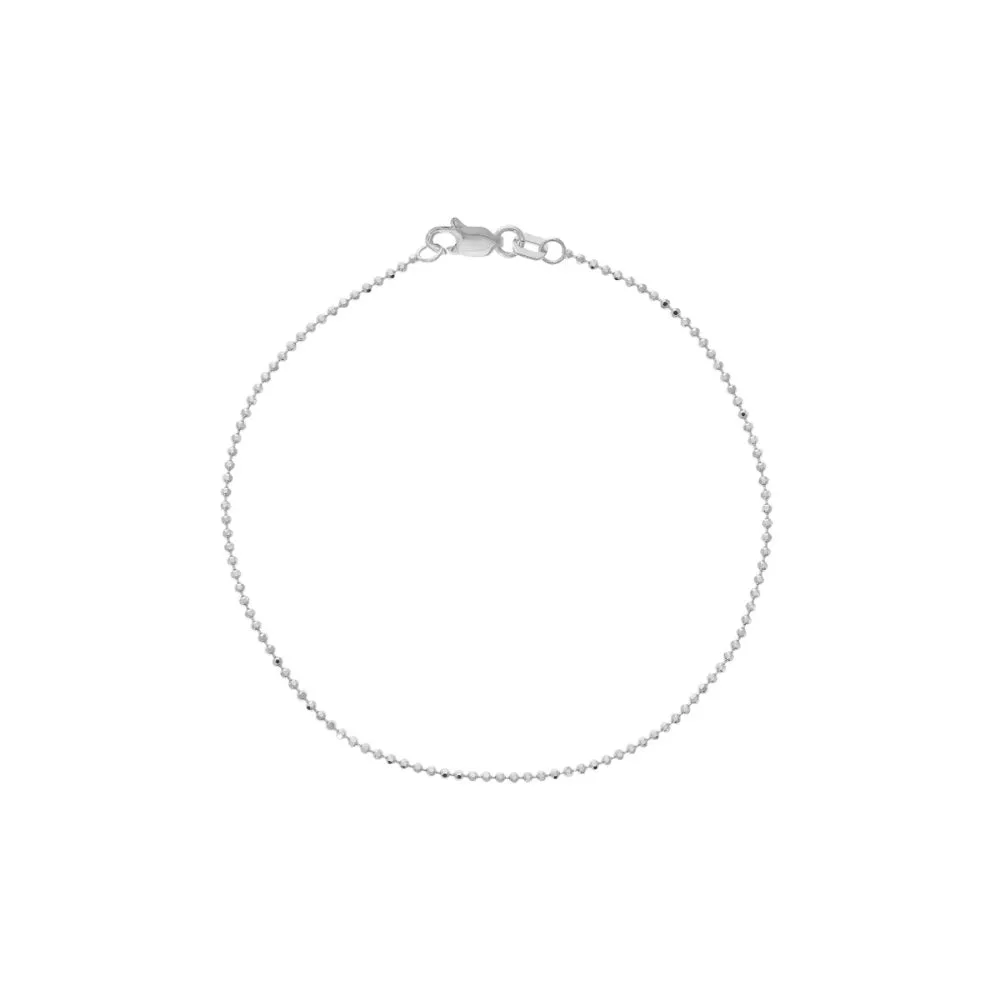 14k Gold Diamond-Cut Bead Bracelet, 7.25"