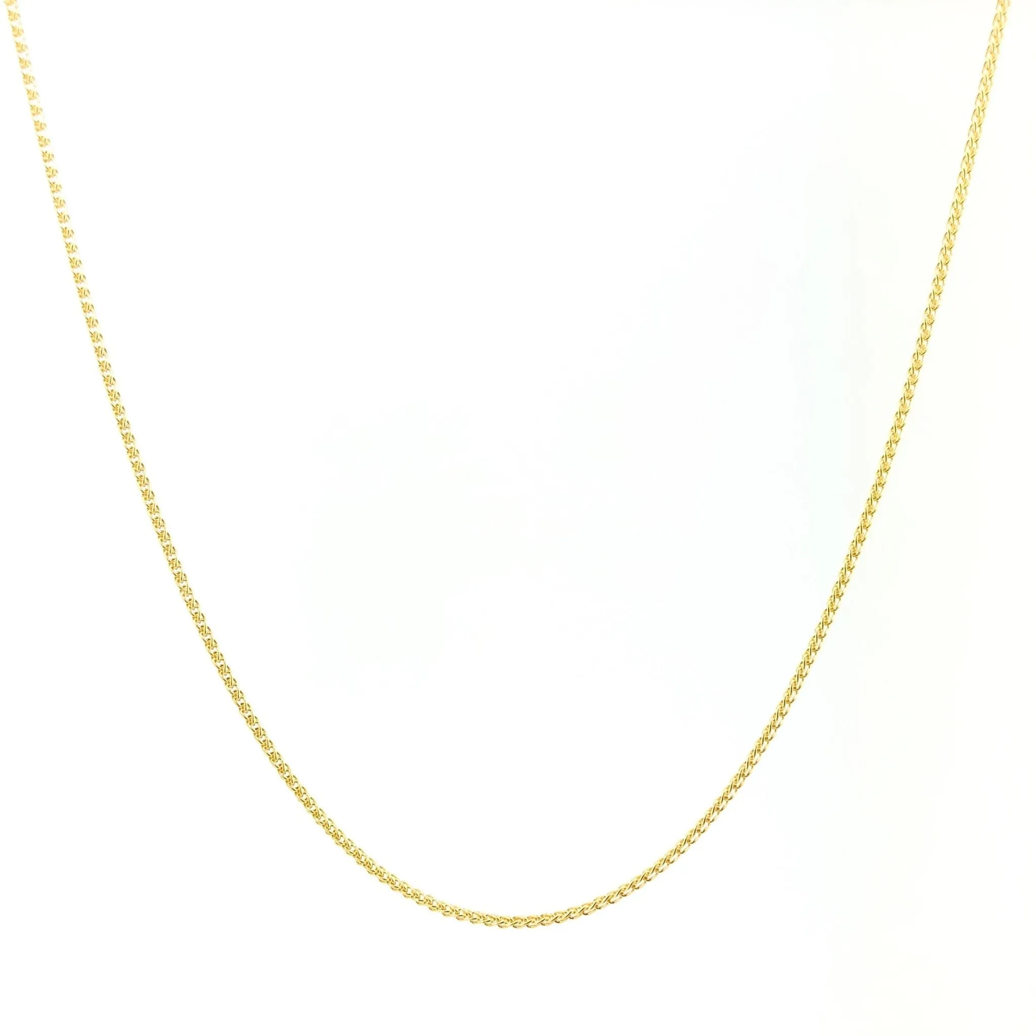 14K Y Gold 20 Dia Cut Round Wheat Chain 030