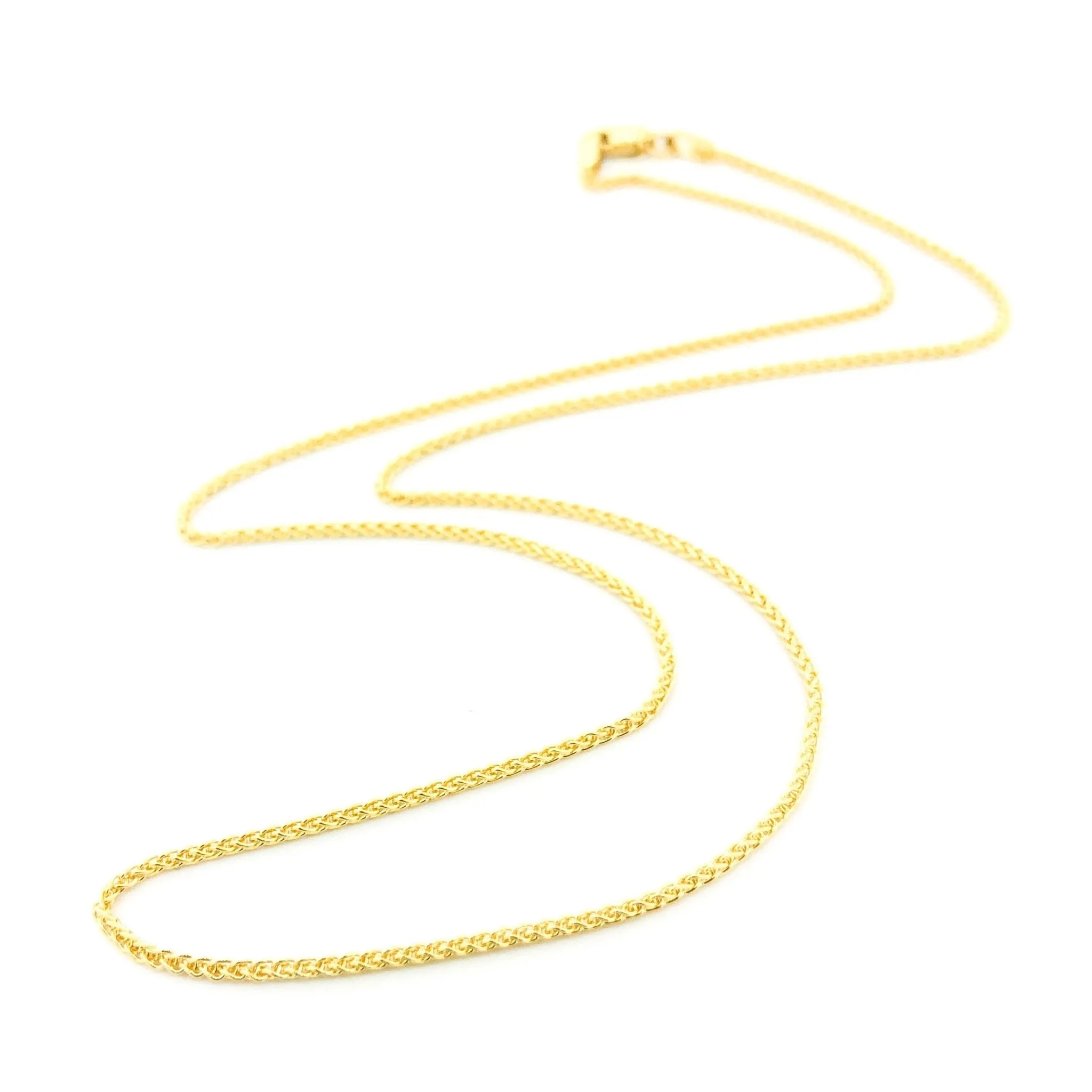 14K Y Gold 20 Dia Cut Round Wheat Chain 030