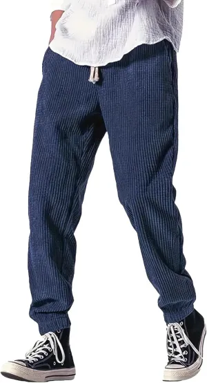 Active Cargo Pants for Men, Mens Slim Fit Comfort Stretch Skinny Tapered Dress Pants, Casual Solid Color Soft Trousers