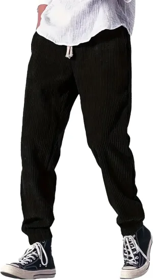 Active Cargo Pants for Men, Mens Slim Fit Comfort Stretch Skinny Tapered Dress Pants, Casual Solid Color Soft Trousers