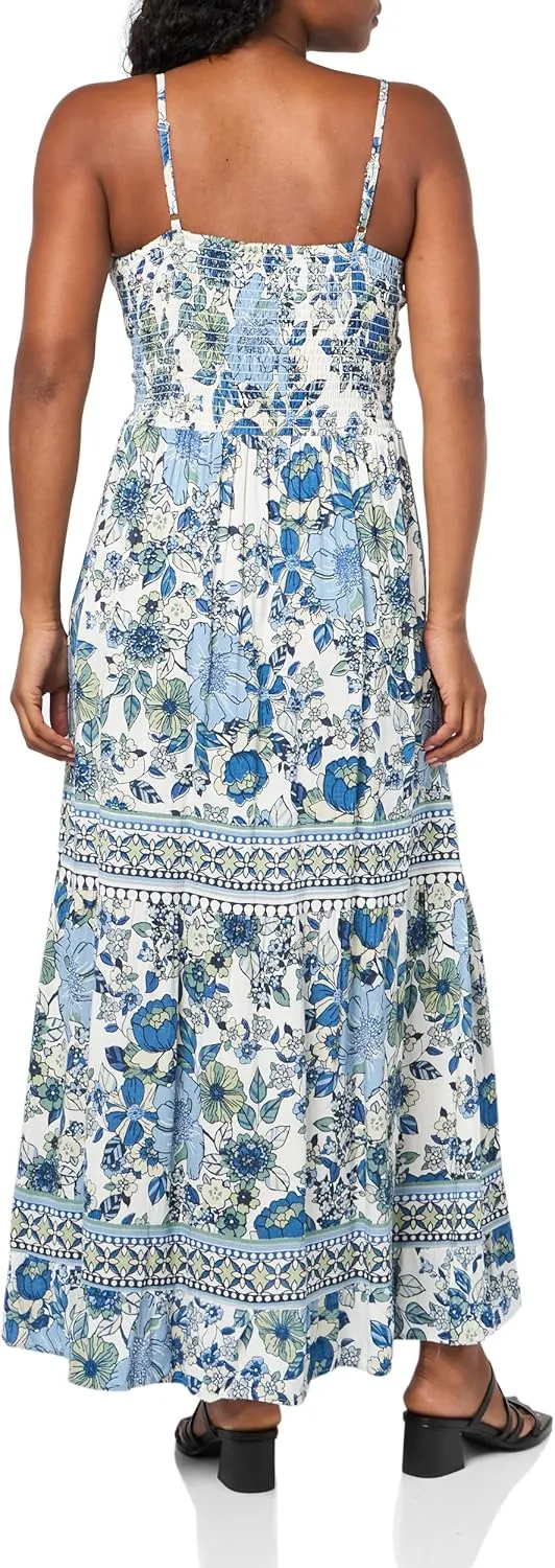 Angie Women's Floral Maxi Dress with Cutout