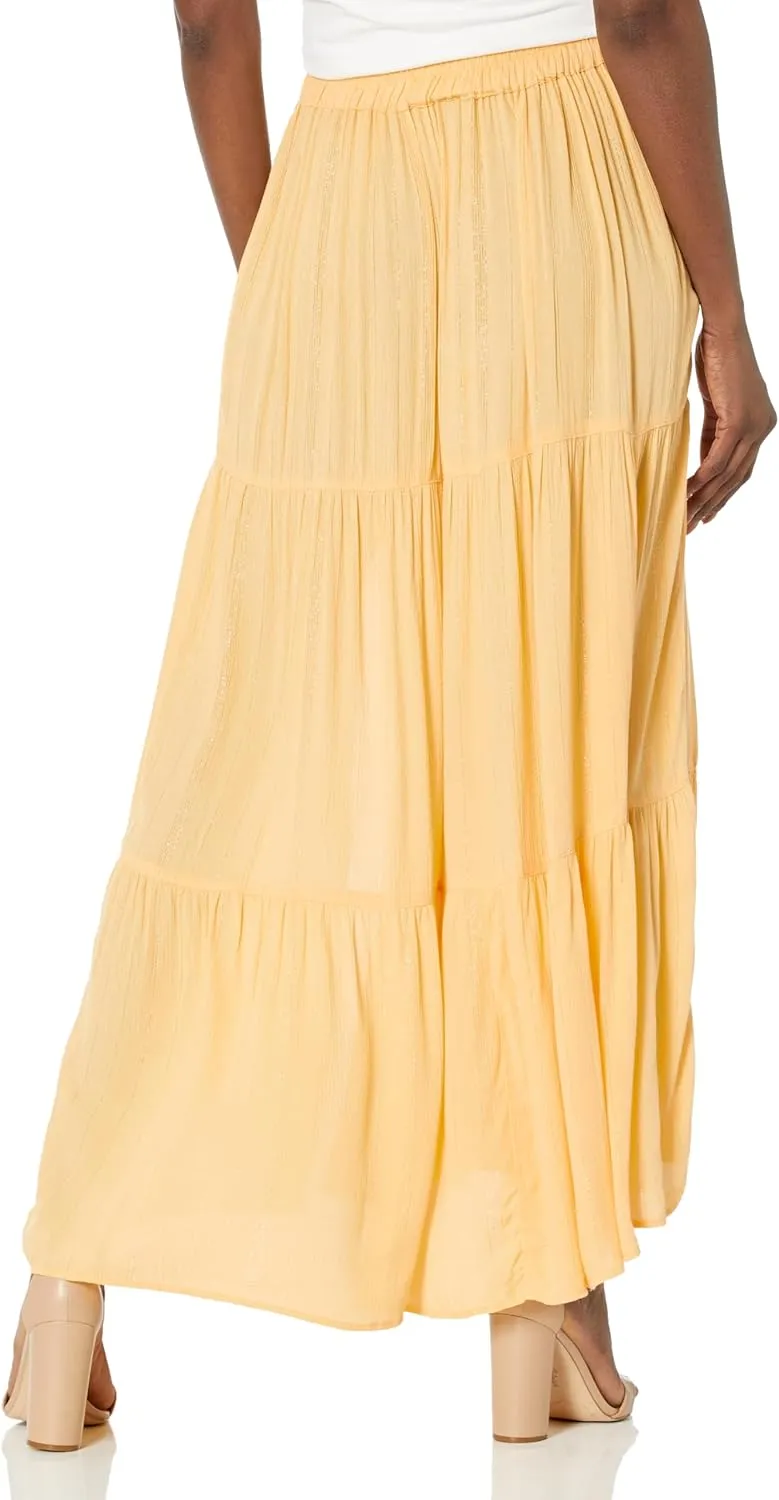 Angie Women's Maxi Skirt with Lurex Threads and Side Slit