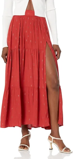 Angie Women's Maxi Skirt with Lurex Threads and Side Slit
