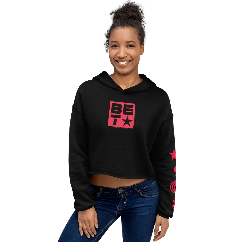 BET Icons Women's Fleece Crop Hooded Sweatshirt