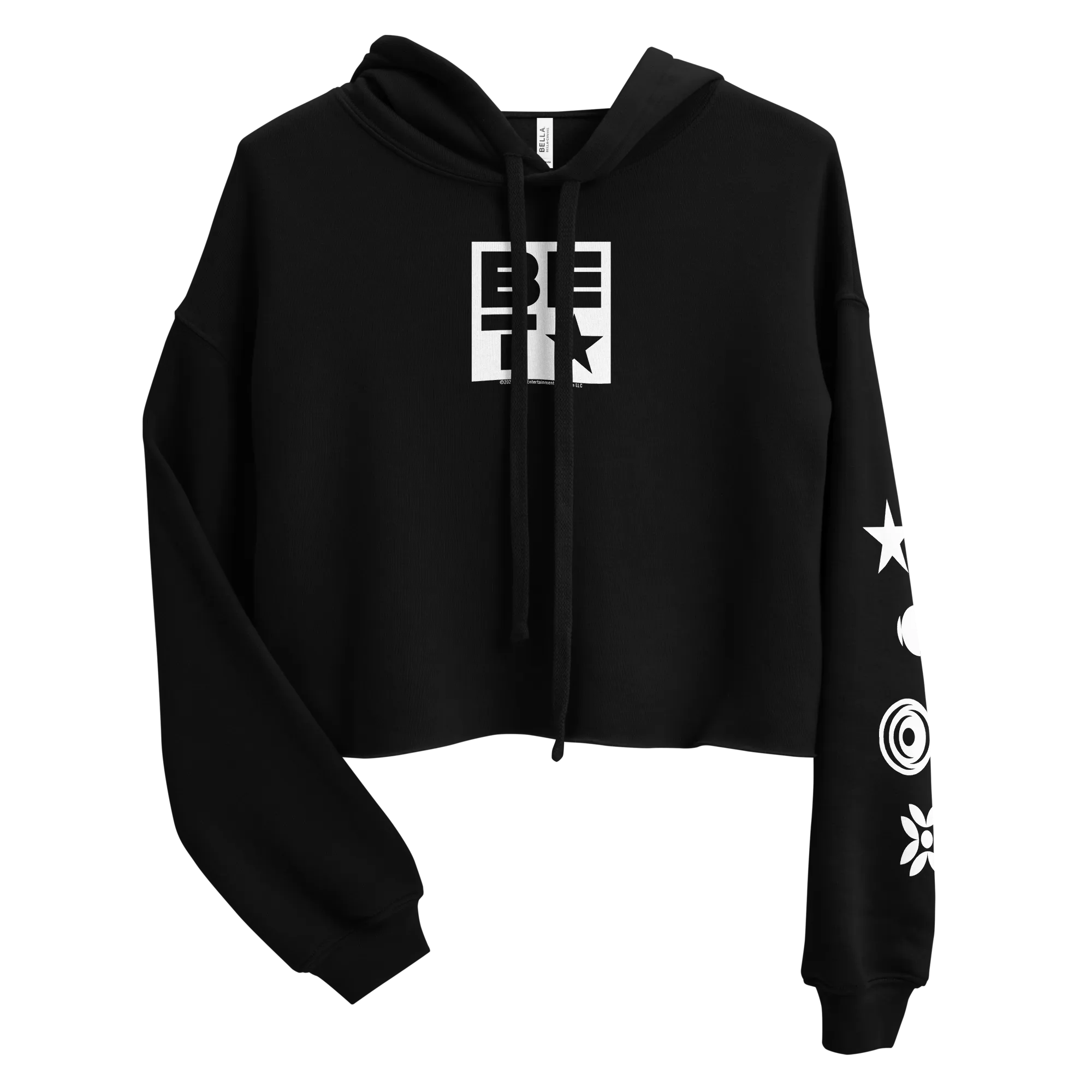BET Icons Women's Fleece Crop Hooded Sweatshirt