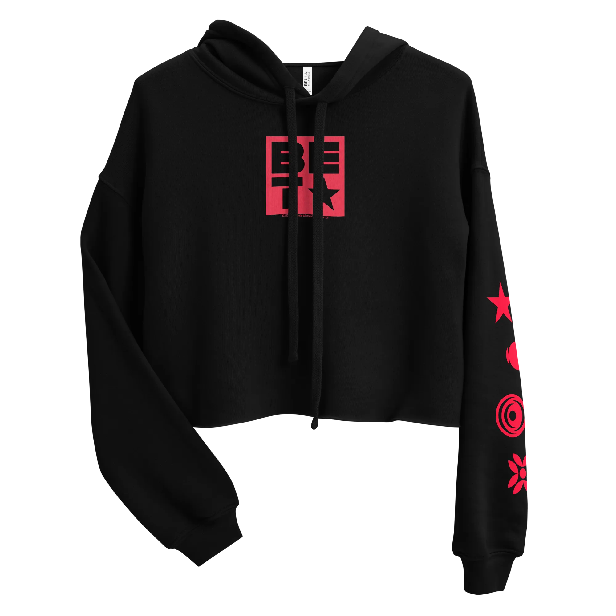 BET Icons Women's Fleece Crop Hooded Sweatshirt