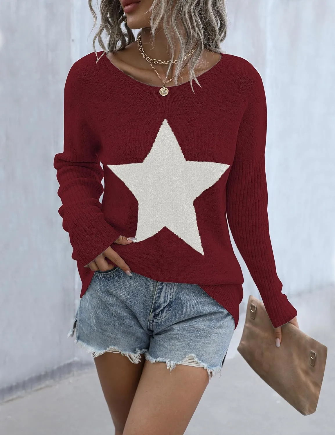 Blooming Jelly Women's Off The Shoulder Sweaters Cute Fall Tunic Tops Knitted Pullover Sweater