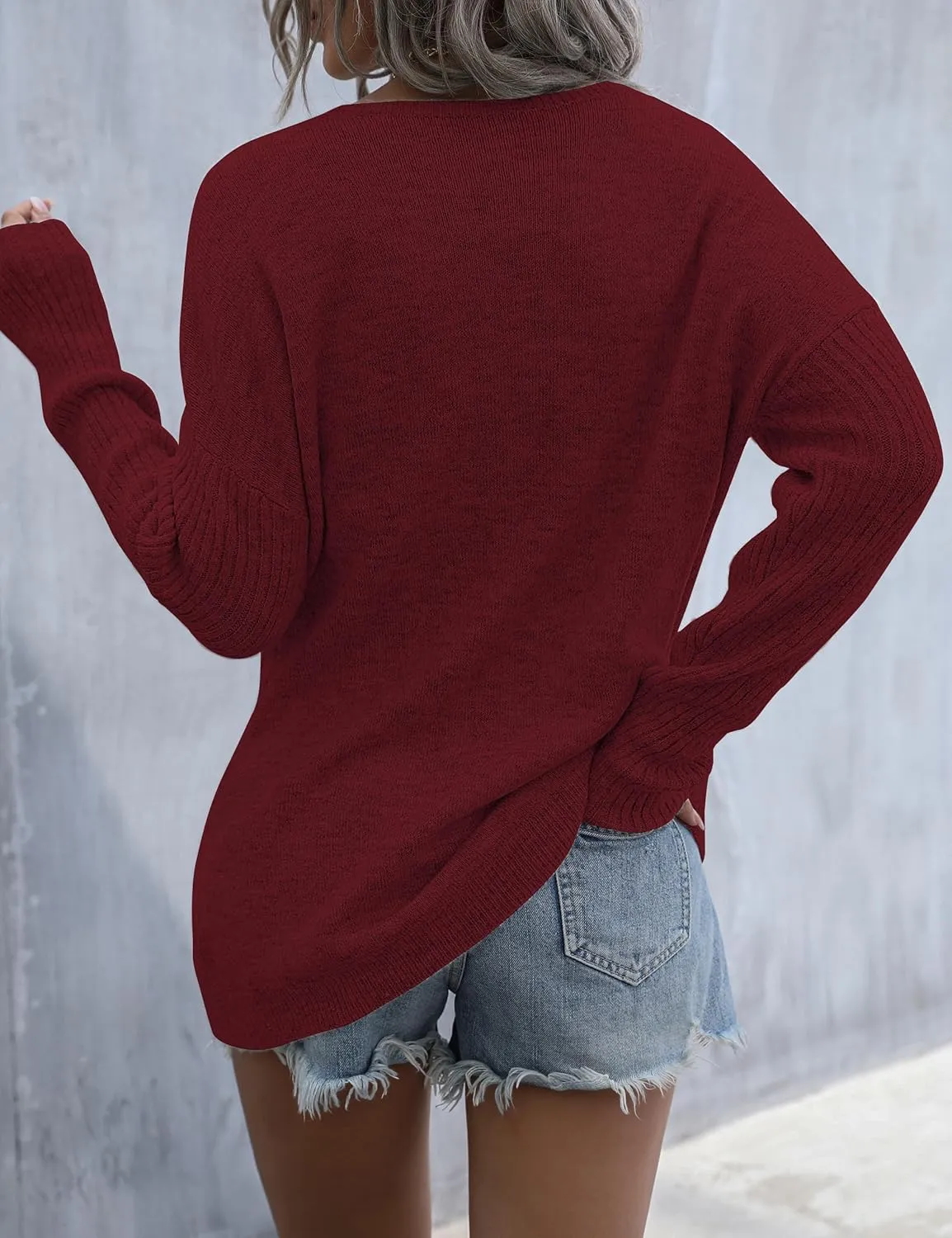 Blooming Jelly Women's Off The Shoulder Sweaters Cute Fall Tunic Tops Knitted Pullover Sweater