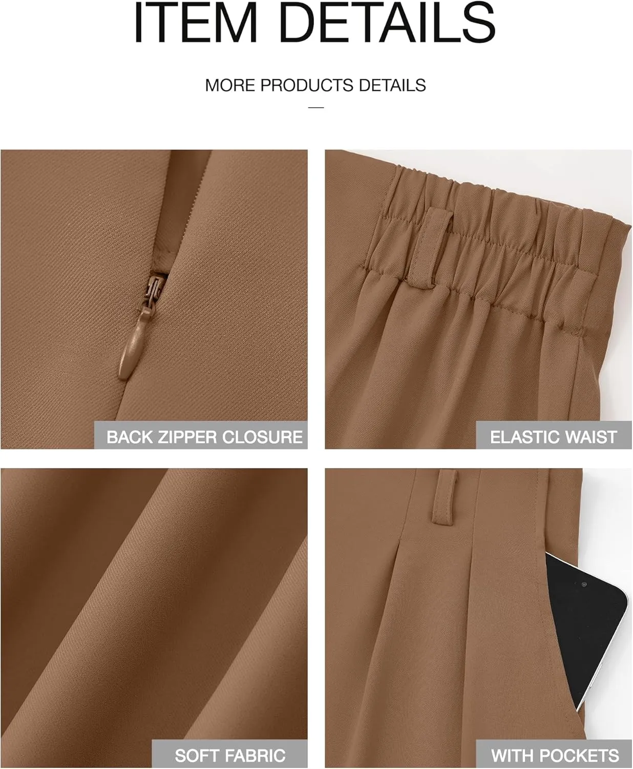 BTFBM Women's Elegant Flowy Dress Pants Front Pleated High Waisted Casual Wide Leg Loose Palazzo Trousers with Pockets