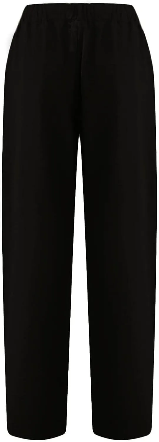 Capris for Women Casual Summer Cotton Linen Pants Lightweight High Waist Stright Leg Cropped Trouser with Pockets