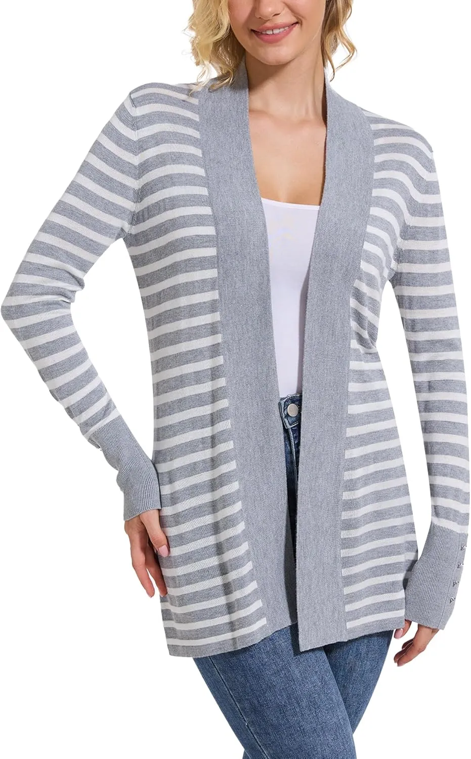 Cardigan for Women Dressy Casual Long Sleeve Open Front Knit Cardigan Sweaters