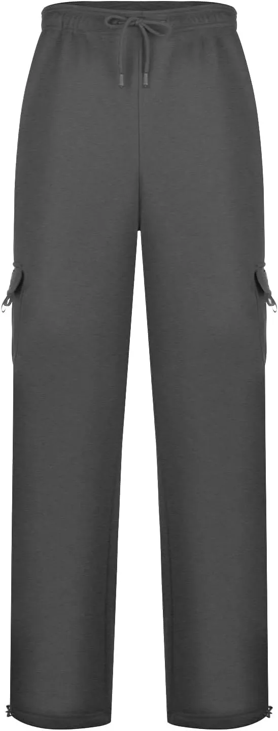 Cargo Pants for Men, Big and Tall Elastic Waist Cotton Sweatpants, Causal Solid Multi Pockets Joggers Athletic Pants