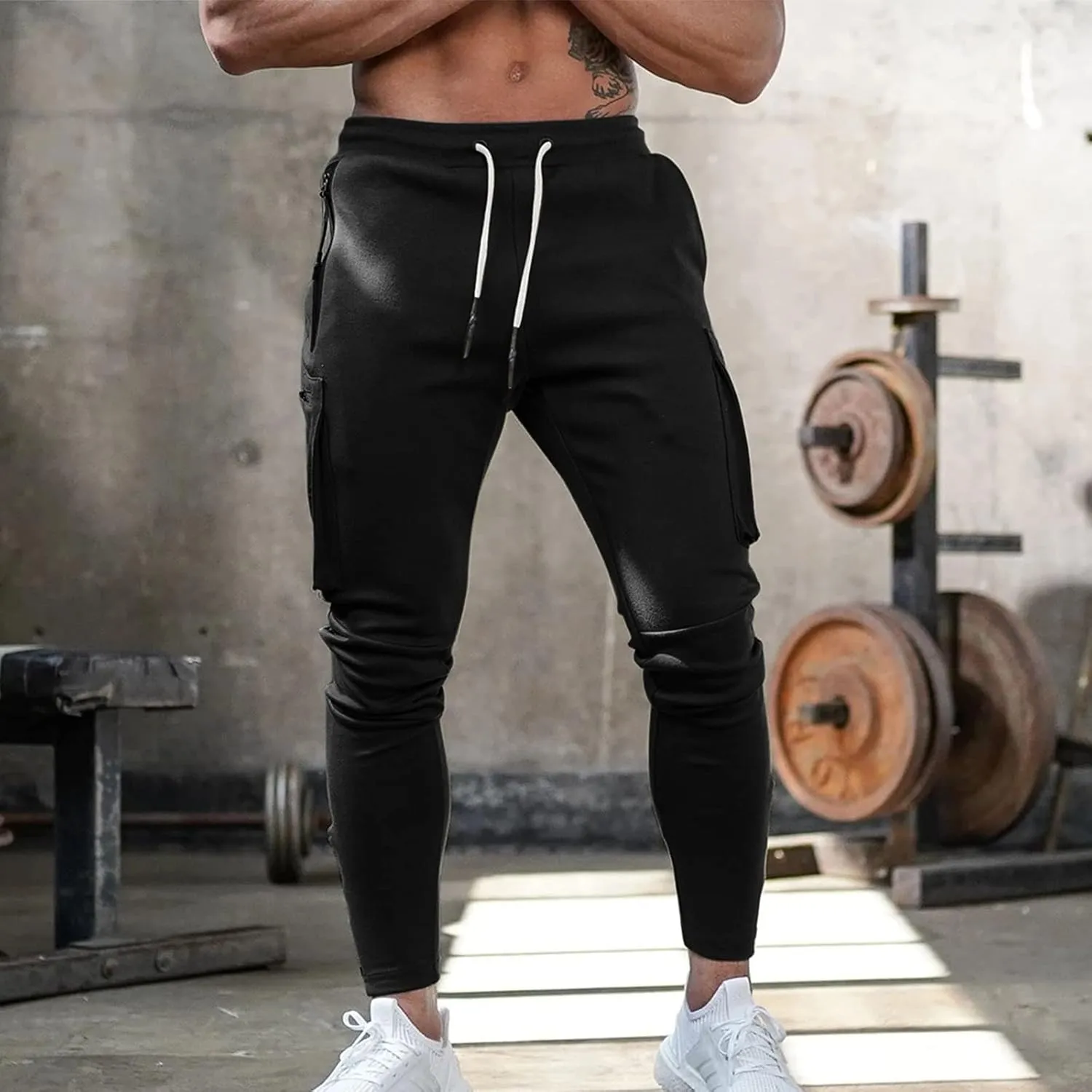 Cargo Pants for Men Big and Tall Winter Sweatpants for Mens Thick Warm Jogger Pants Cinch Bottom Running Joggers Soft