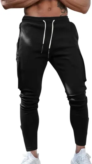 Cargo Pants for Men Big and Tall Winter Sweatpants for Mens Thick Warm Jogger Pants Cinch Bottom Running Joggers Soft