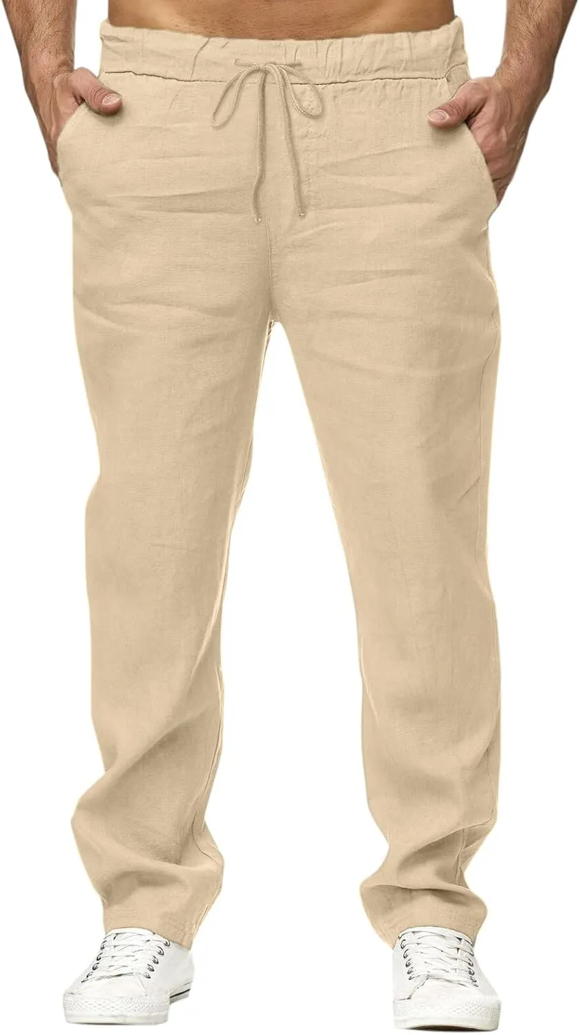Cargo Pants for Men Joggers Mens Autumn and Winter Casual Sweatpants Slim Fit Drawstring Joggers with Pockets Outdoor Hiking Sports Trousers Chino Pant Stretch