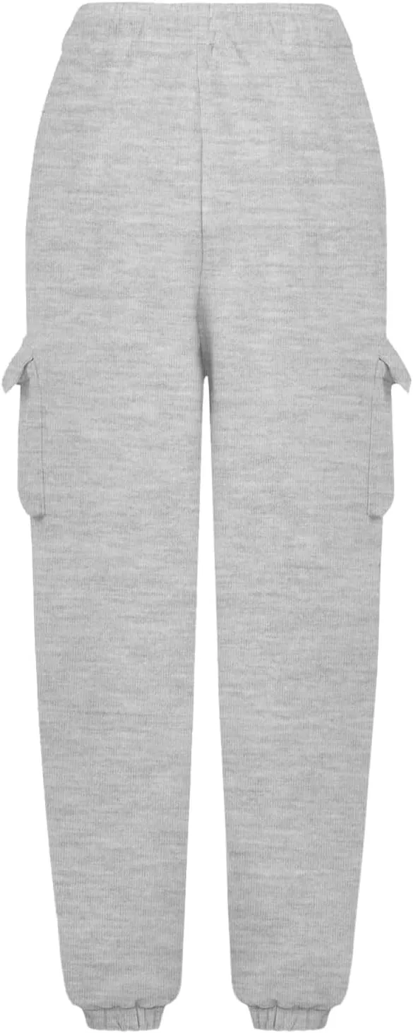 Cargo Sweatpants for Teen Girls Cinch Bottom Baggy Trousers High Waisted Soft with Pockets Lounge Pants Joggers Comfy