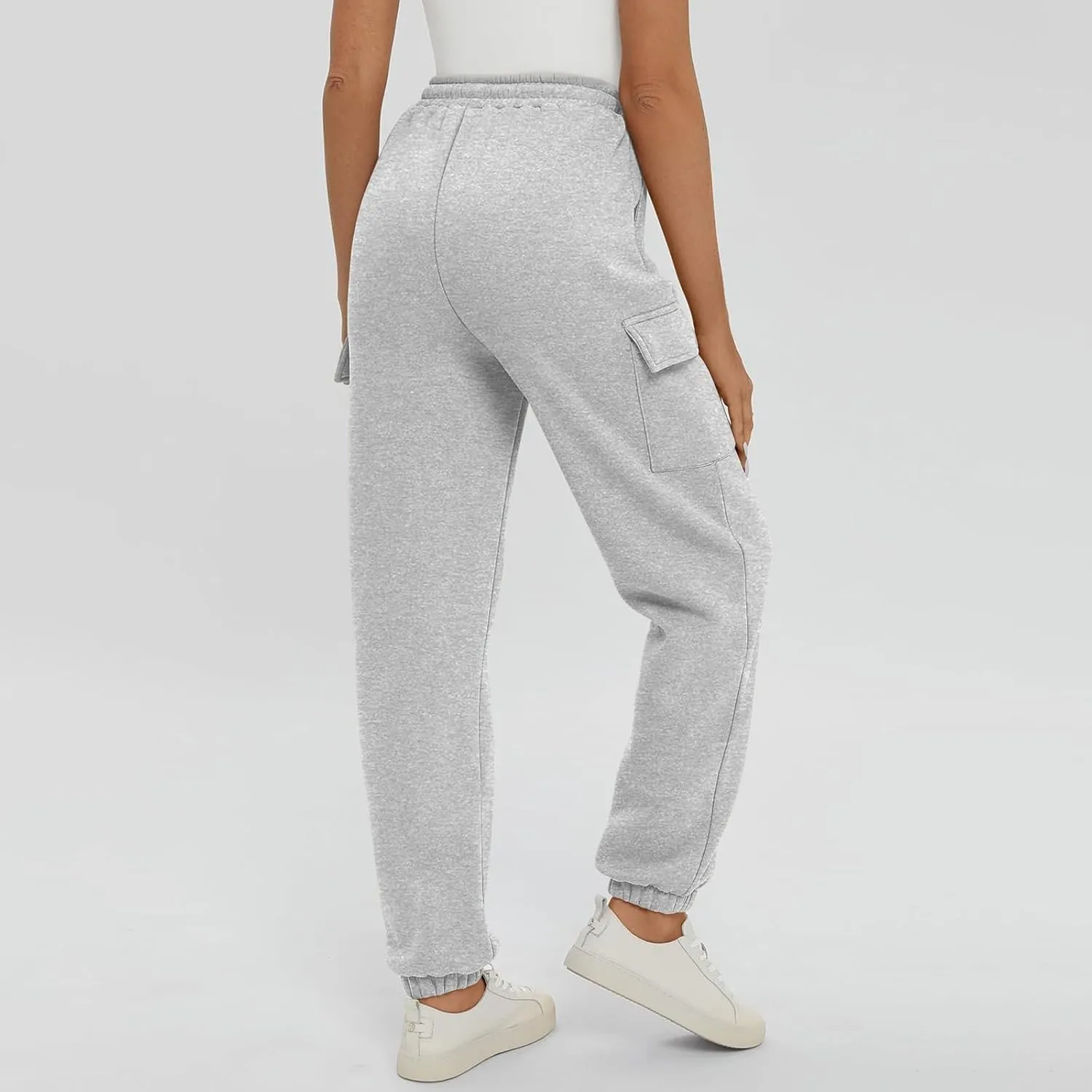Cargo Sweatpants for Teen Girls Cinch Bottom Baggy Trousers High Waisted Soft with Pockets Lounge Pants Joggers Comfy