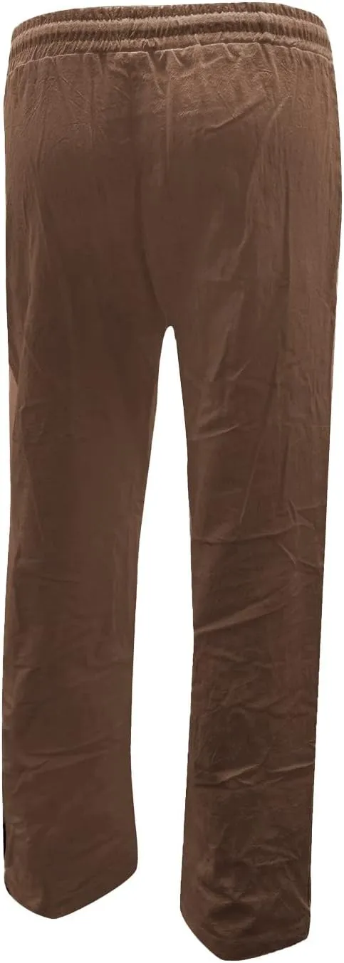 Casual Pants for Women Loose Solid Color Elastic High Waist Straight Leg Pant Drawstring Sport Trousers with Pocket