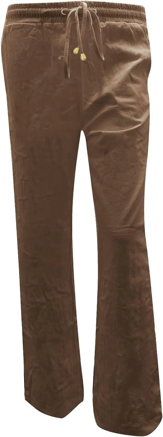 Casual Pants for Women Loose Solid Color Elastic High Waist Straight Leg Pant Drawstring Sport Trousers with Pocket