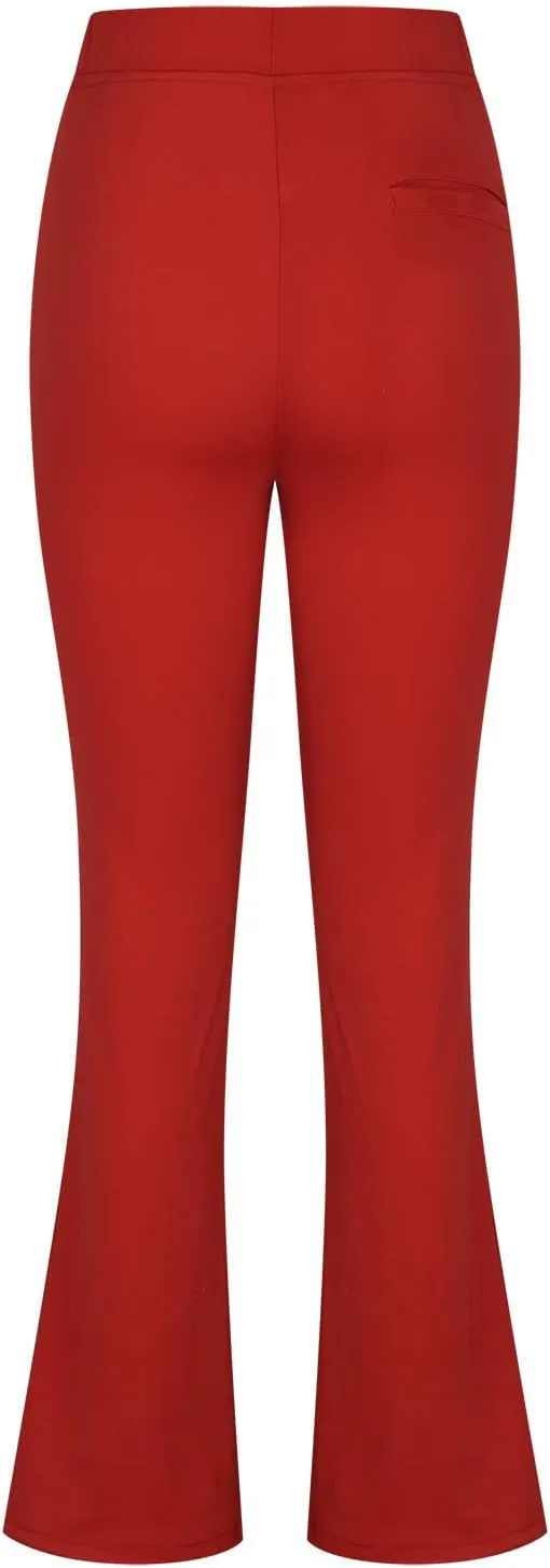 Cbcbtwo Women Business Casual Pants High Waist Stretchy Trousers Pull on Office Slacks Straight Leg Work Pants with Pockets