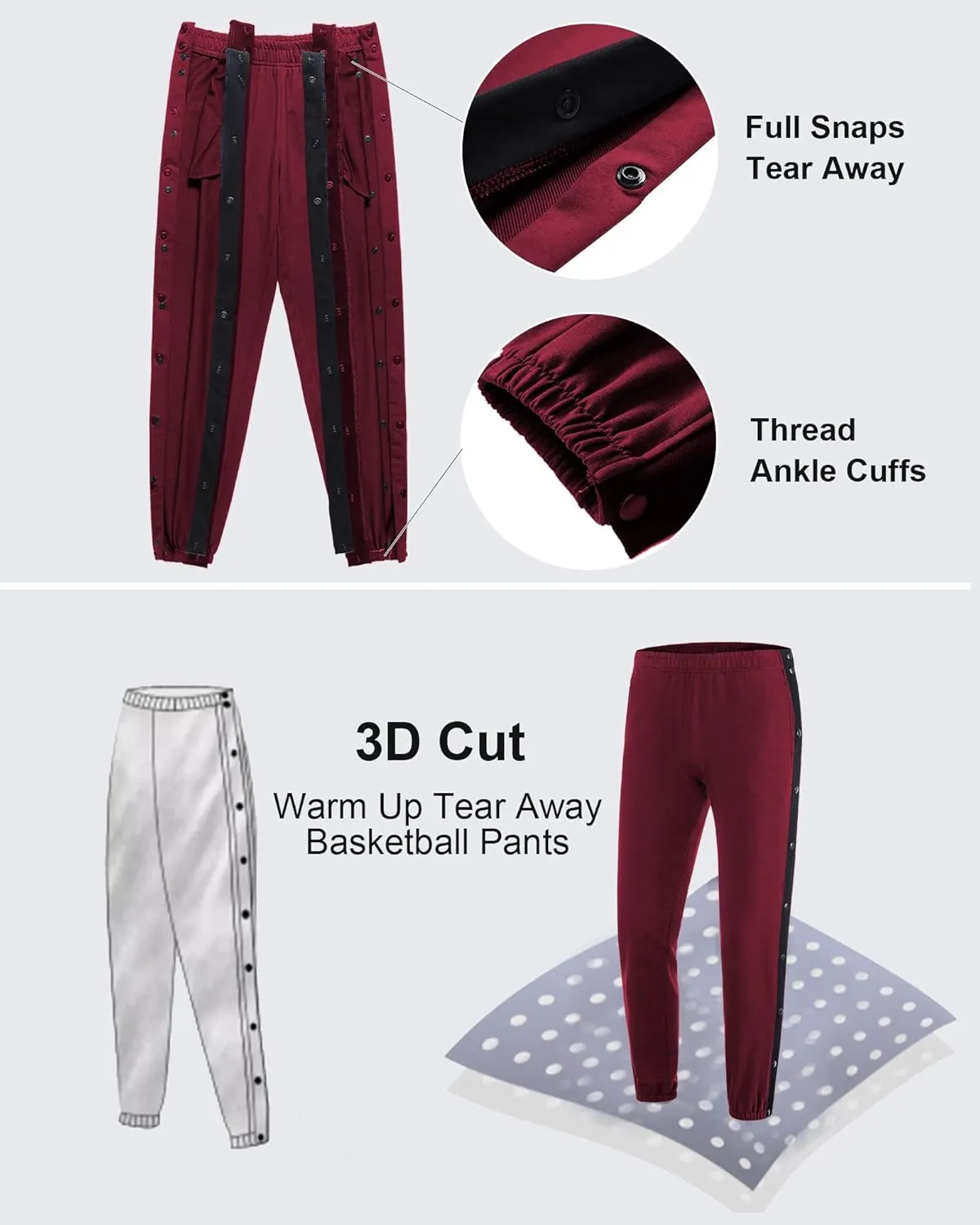Chrisuno Women's Sweatpants Tear Away Joggers Athletic Workout Sweat Pants