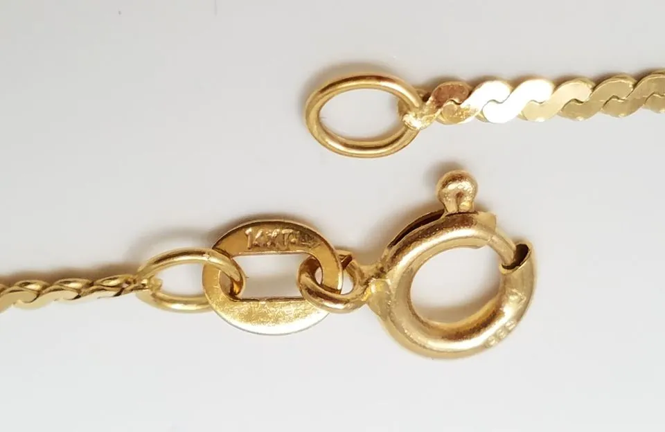 Classic 19.75" Solid 14k Yellow Gold Serpentine Link Chain Necklace