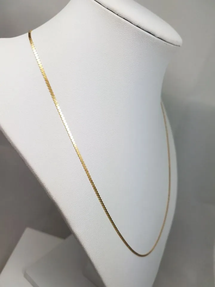 Classic 19.75" Solid 14k Yellow Gold Serpentine Link Chain Necklace
