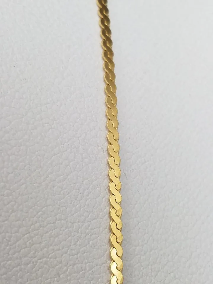 Classic 19.75" Solid 14k Yellow Gold Serpentine Link Chain Necklace