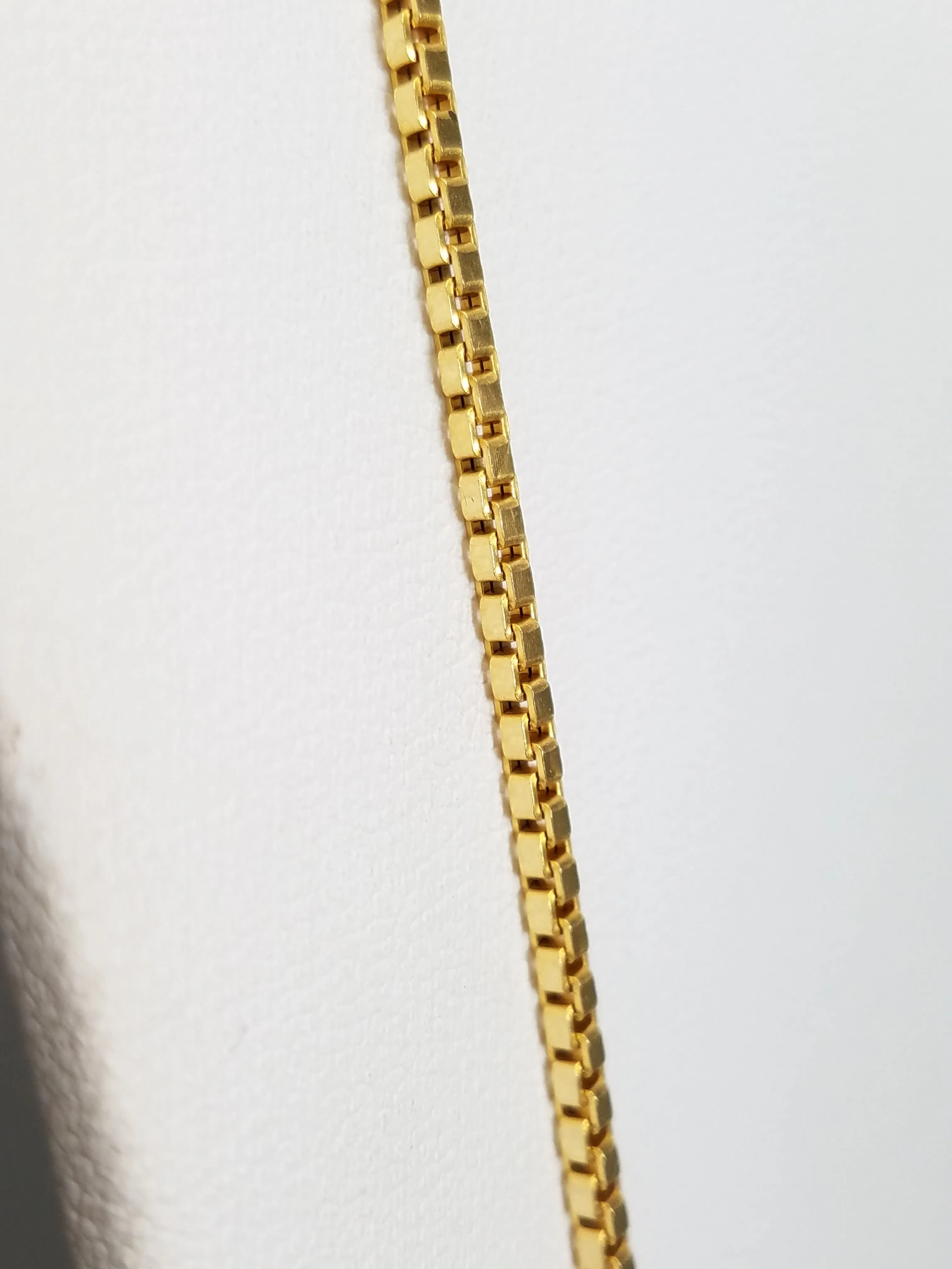 Classic 20" Solid 14k Yellow Gold Box Link Chain Necklace Italy