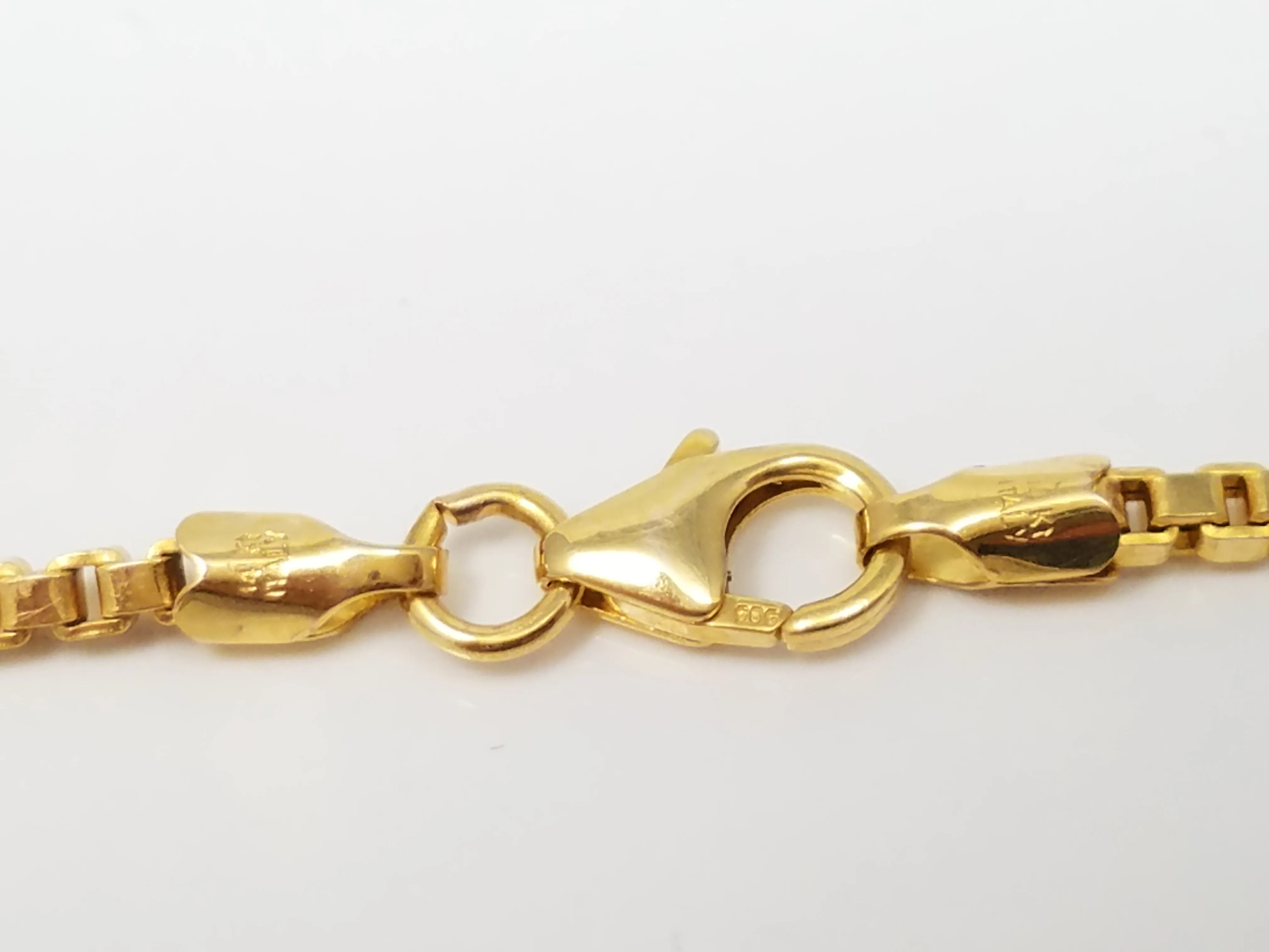 Classic 20" Solid 14k Yellow Gold Box Link Chain Necklace Italy