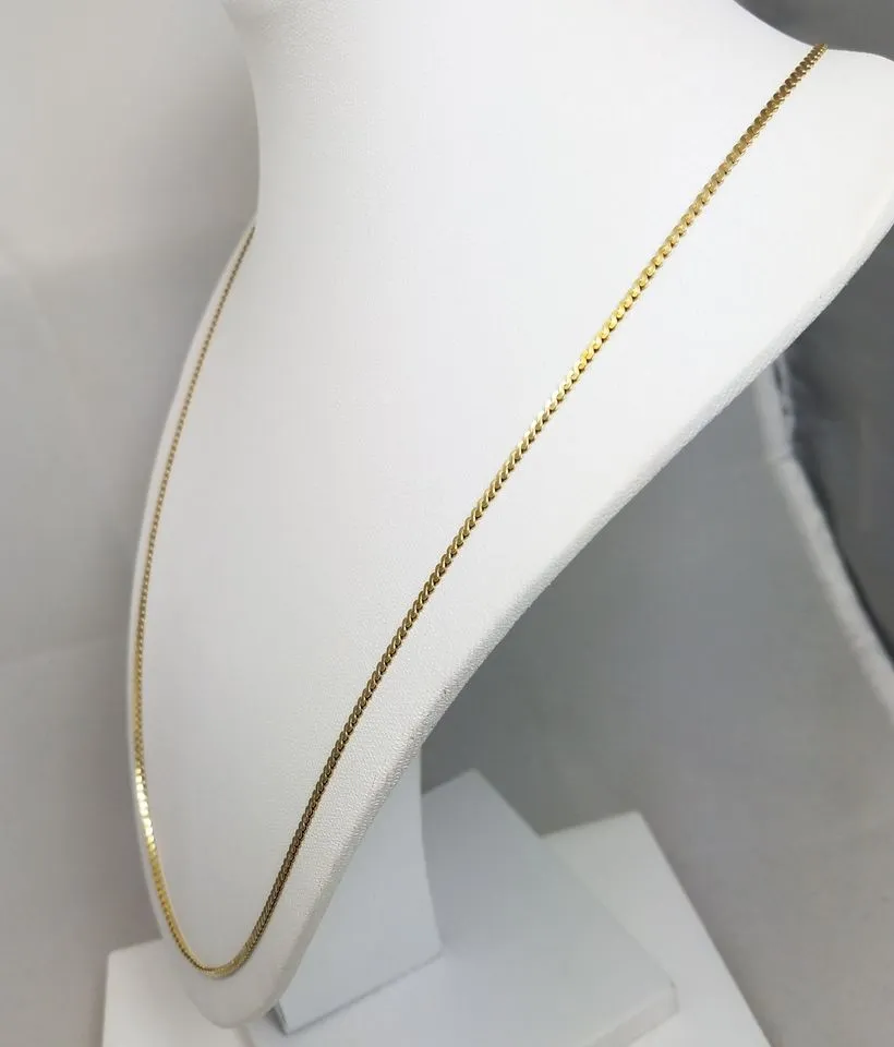 Classic 24" Solid 14k Yellow Gold Serpentine Chain Necklace Italy