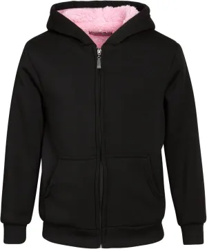 Coney Island Girls Sweatshirt - Cozy Warm Sherpa Lined Soft Fleece Zip Up Hoodie Sweatshirt for Girls (Sizes Run Small: 4-16)