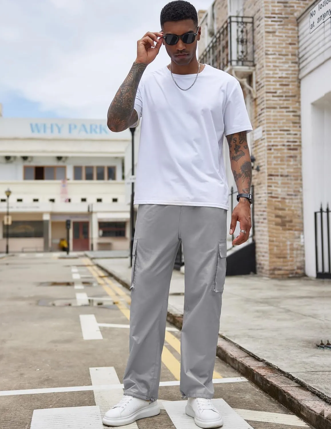 COOFANDY Men's Casual Cargo Pants Cotton Drawstring Athletic Jogger Sweatpants