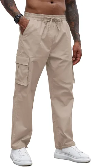 COOFANDY Men's Casual Cargo Pants Cotton Drawstring Athletic Jogger Sweatpants