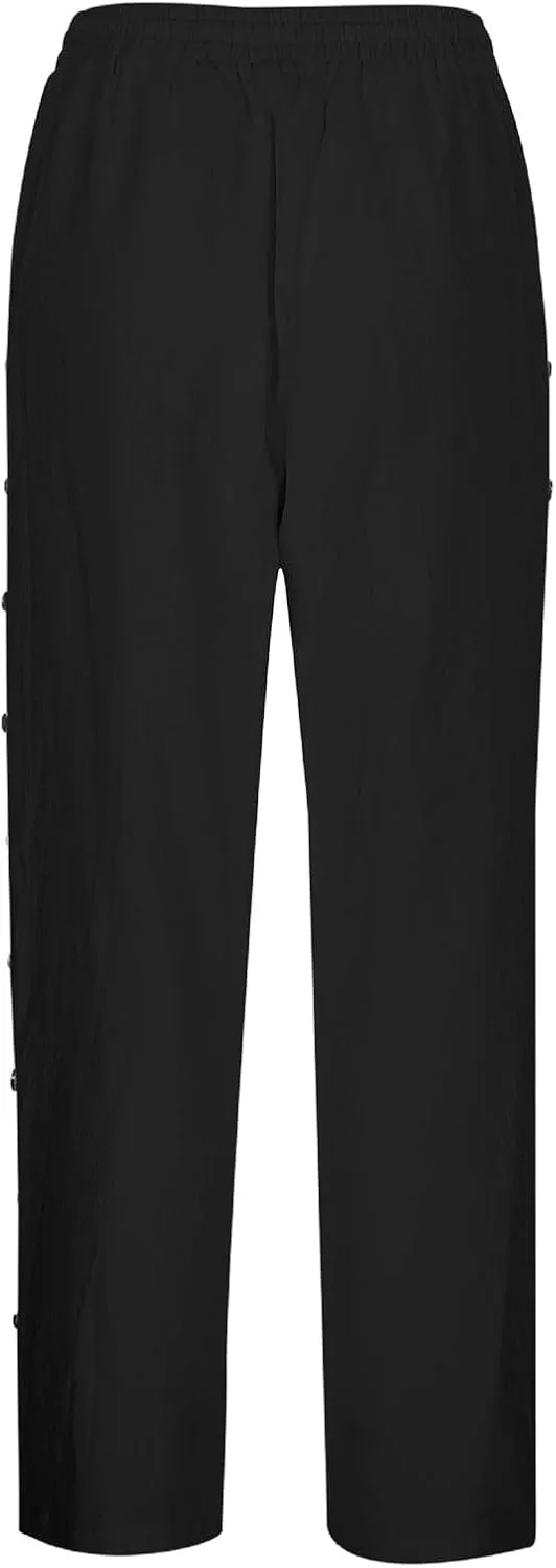 Cropped Pants Women Beach Vacation 2025 Drawstring Pant with Pockets Button Decorations High Waist Harem Summer Solid Joggers