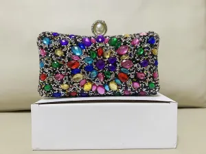 Crystal Box Clutch, Women Rhinestone Purse Handbag, Jeweled Evening Bags