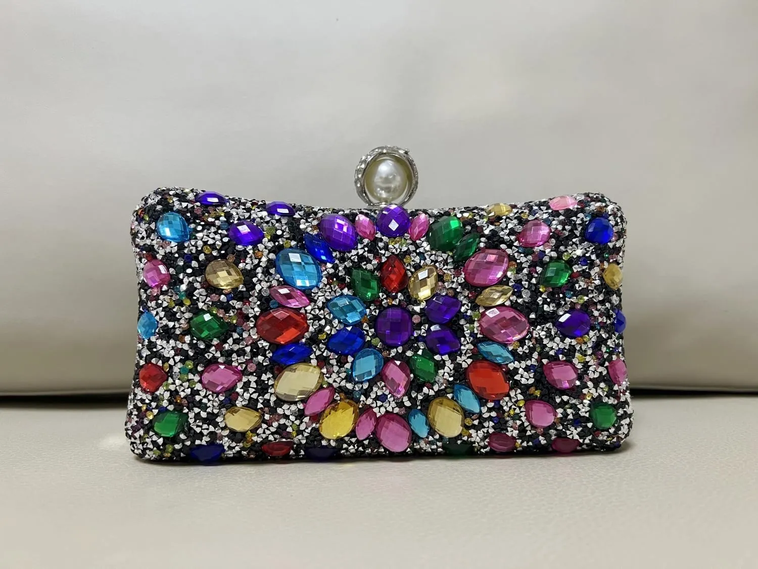 Crystal Box Clutch, Women Rhinestone Purse Handbag, Jeweled Evening Bags