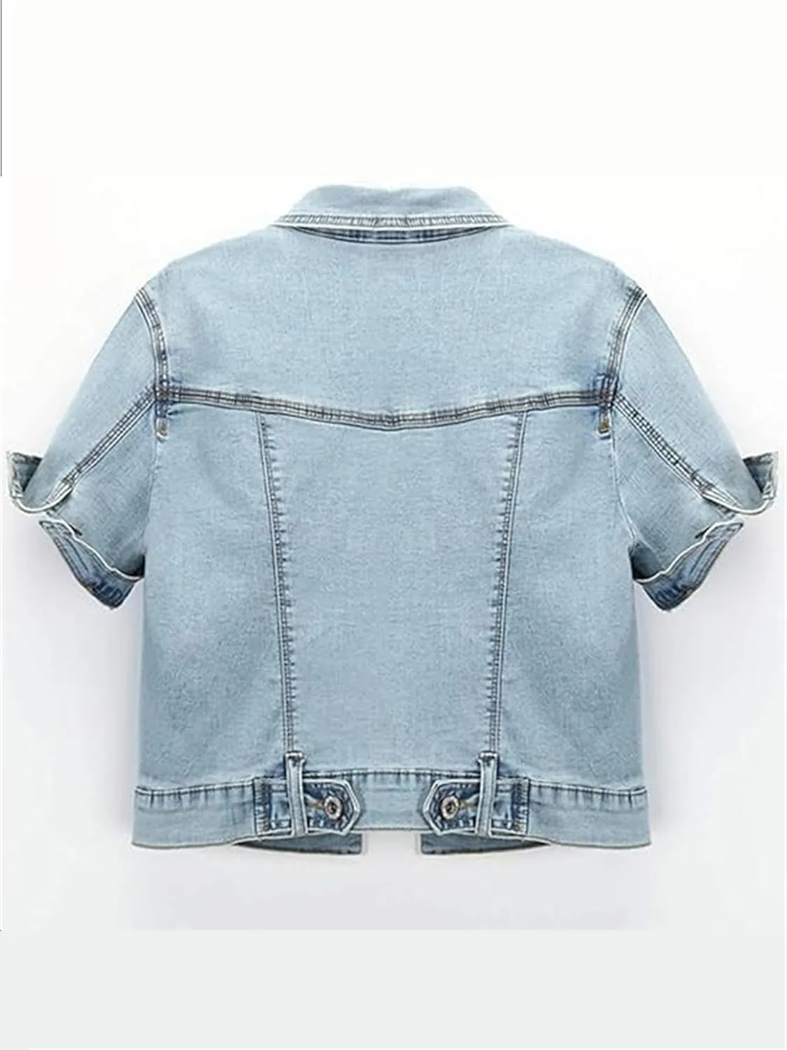 Denim Jacket For Women Jean Cropped Jacket Light Weight Soft Coat Fitted Thin Top Trendy Shacket