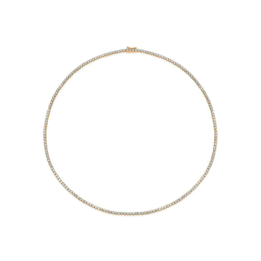 Diamond Tennis Necklace (4.50 ct.) 1.7 mm 4-Prongs Setting in 14K Gold