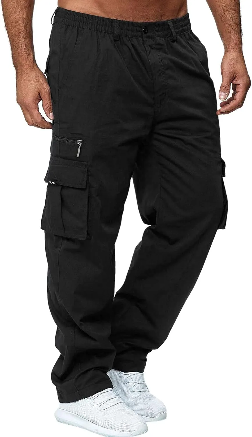 Dress Cargo Pants for Men Tactical Athletic Joggers Stretch Overalls Lightweight Outdoor Running Hiking Trousers