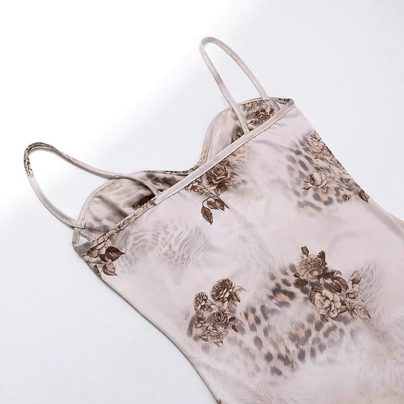 Elegant Floral Printed Slip Dress