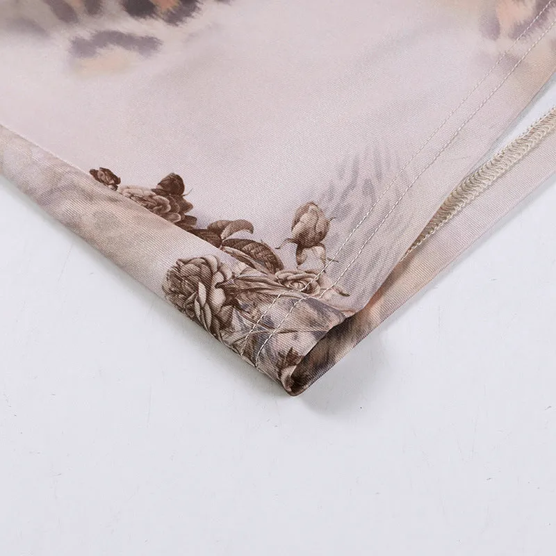 Elegant Floral Printed Slip Dress