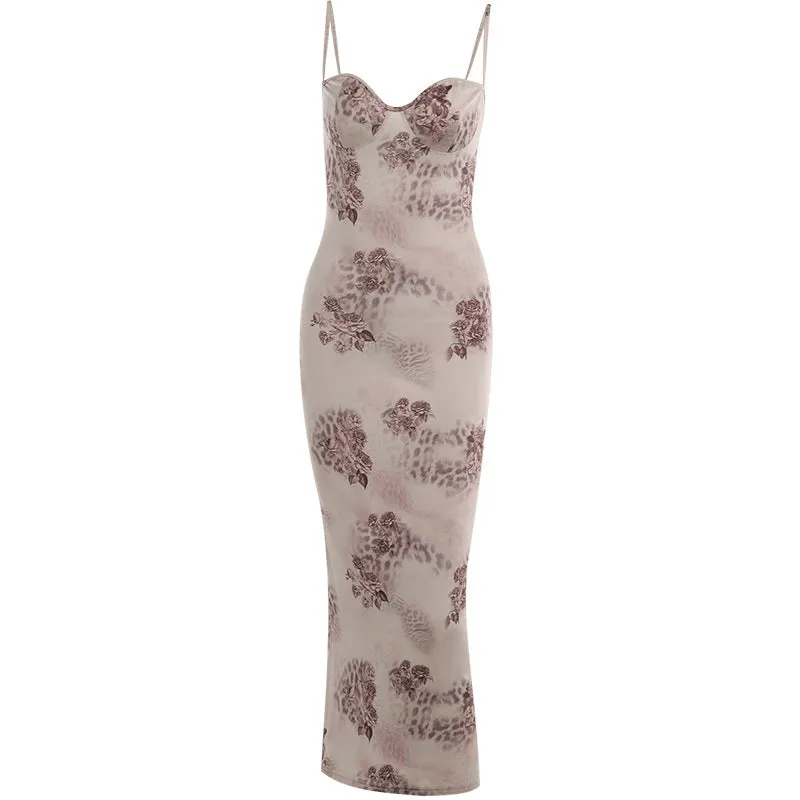 Elegant Floral Printed Slip Dress