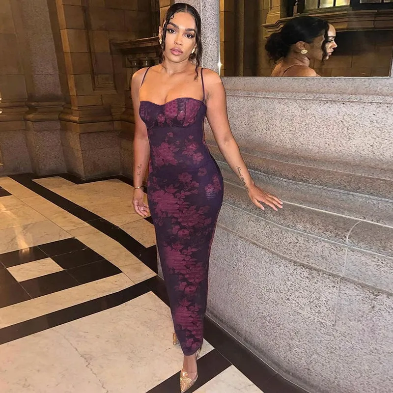 Elegant Floral Printed Slip Dress