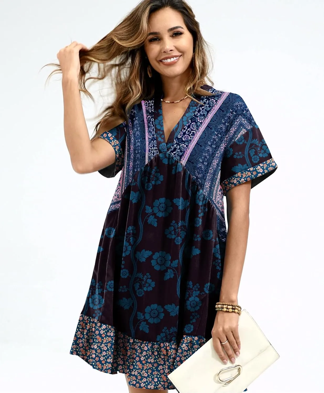 ETCYY NEW Summer Dresses for Women Oversized Short Sundresses Boho Beach Cover Up Dress