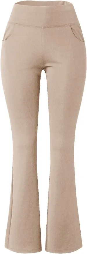 Flared Yoga Pants for Women Trendy Elastic High Waist Skinny Bootcut Pants Soft Casual Athletic Stretchy Trousers