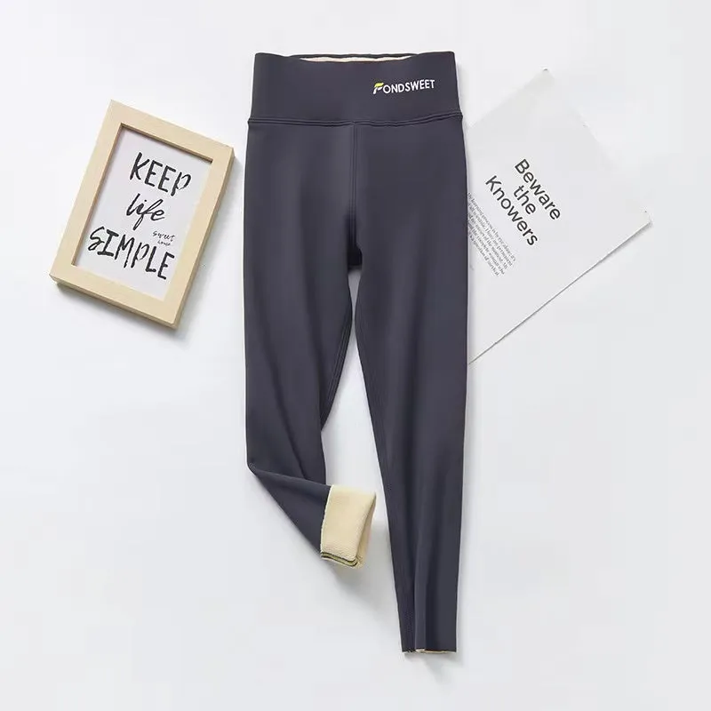 Fondsweet Seamless Yoga Winter Warm Plush Leggings